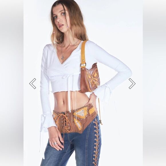 dELiA*s by Dolls Kill Pretty Fly Wrap Front Crop Top - Picture 8 of 10